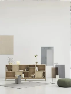 Muuto Stacked shelf module with door, medium, oak