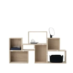 Muuto Stacked shelf module with background, medium, oak