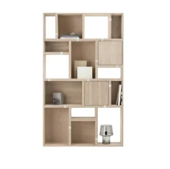 Muuto Stacked shelf module with background, medium, oak