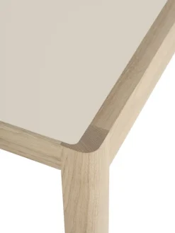Muuto Workshop table, 140 x 92 cm, oak - warm grey linoleum