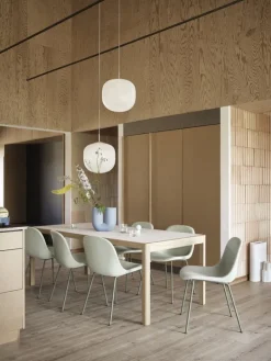 Muuto Workshop table, 200 x 92 cm, oak - warm grey linoleum