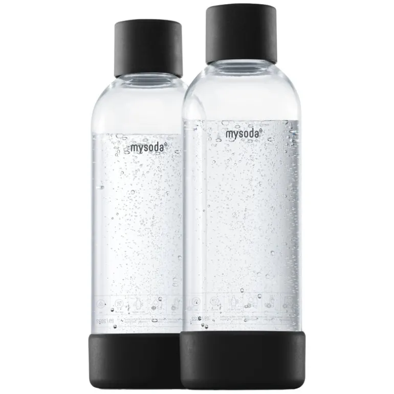 Mysoda Mysoda water bottle 1 L, 2 pcs, black
