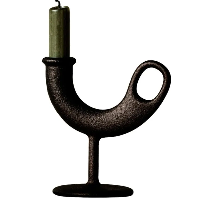 Nedre Foss Ildhane candleholder, black