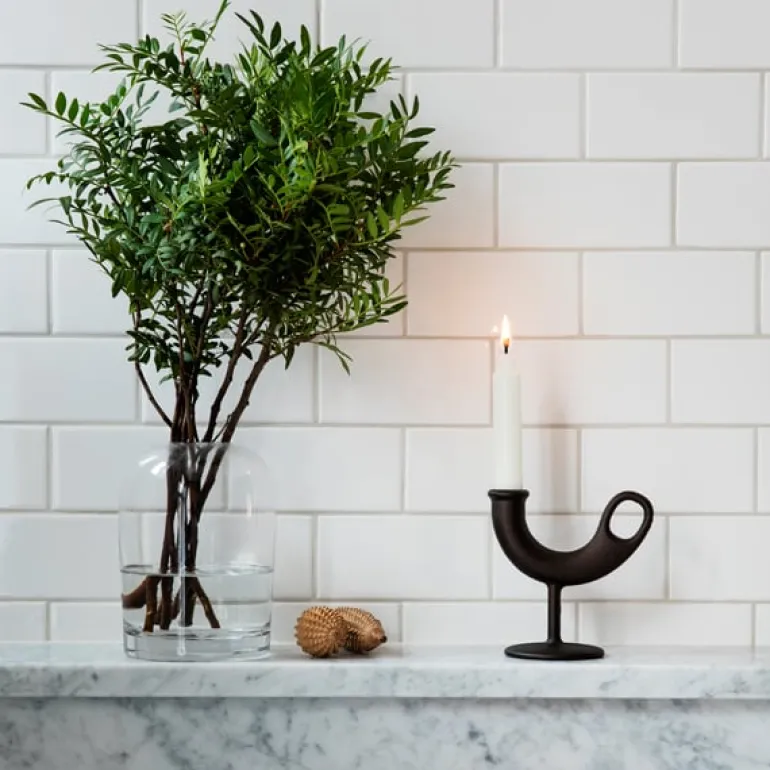 Nedre Foss Ildhane candleholder, black