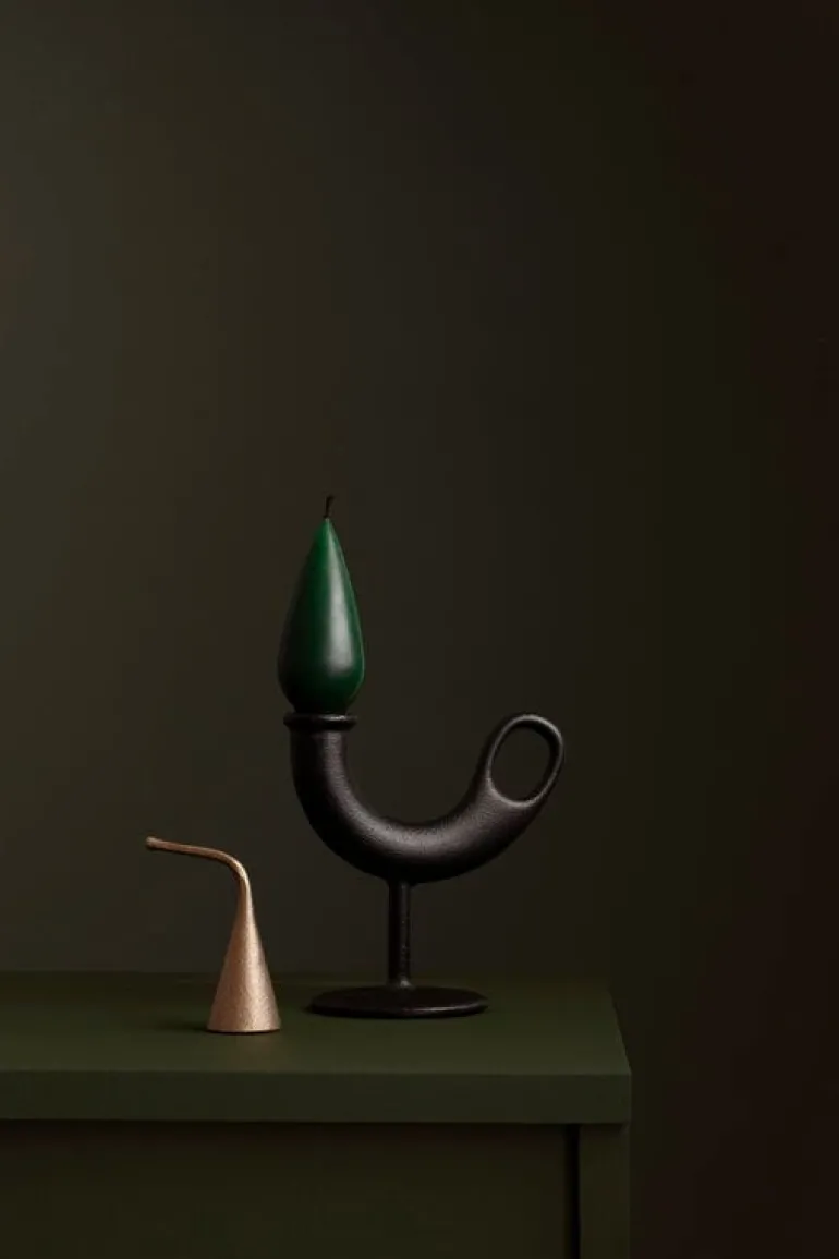 Nedre Foss Ildhane candleholder, black