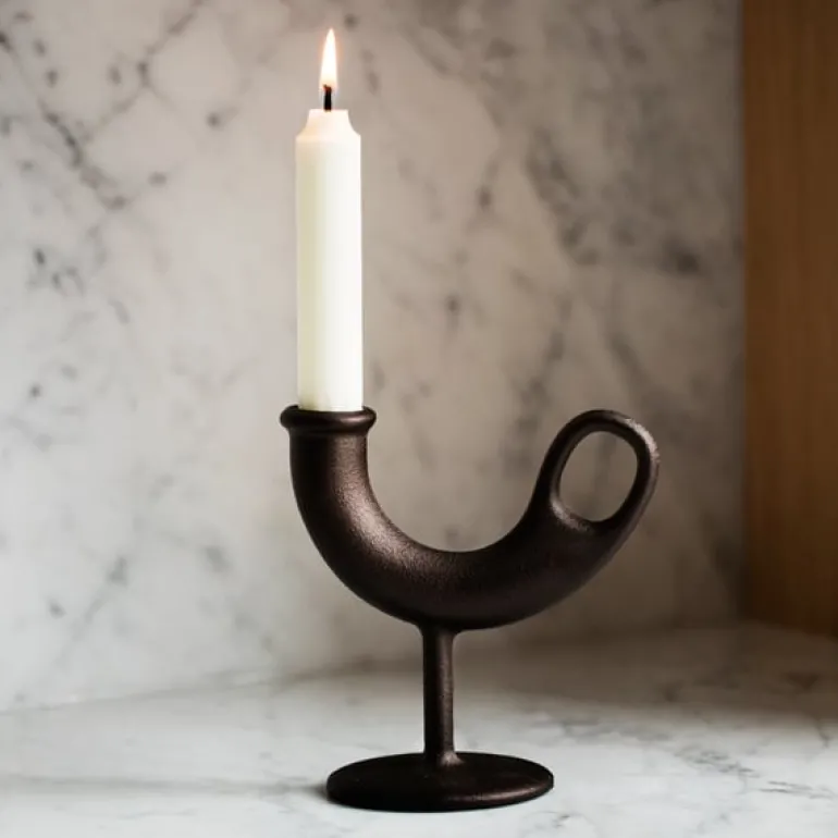 Nedre Foss Ildhane candleholder, black