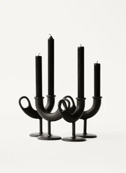Nedre Foss Ildhane candleholder, black