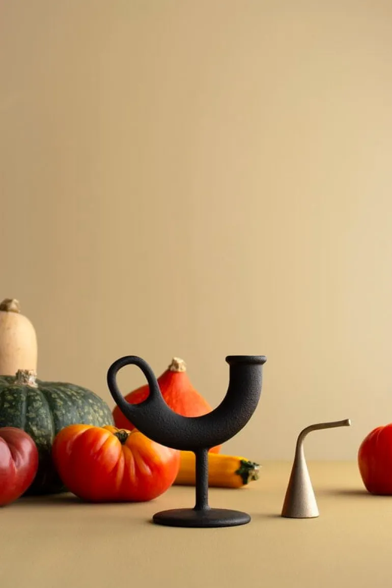 Nedre Foss Ildhane candleholder, black