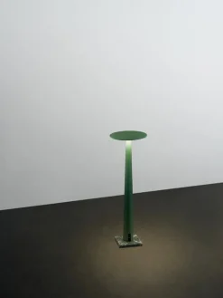 Nemo Lighting Portofino portable table lamp, emerald green - green marble