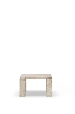 New Works Atlas coffee table, 60 x 60 cm, unfilled travertine