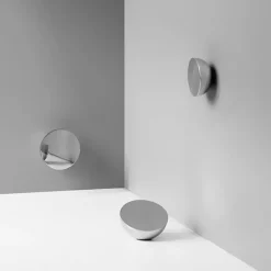 New Works Aura mirror, large, stainless steel