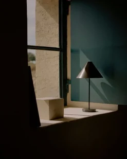 New Works Brolly portable table lamp, black steel