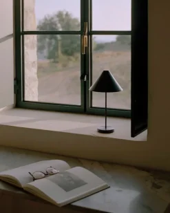 New Works Brolly portable table lamp, black steel