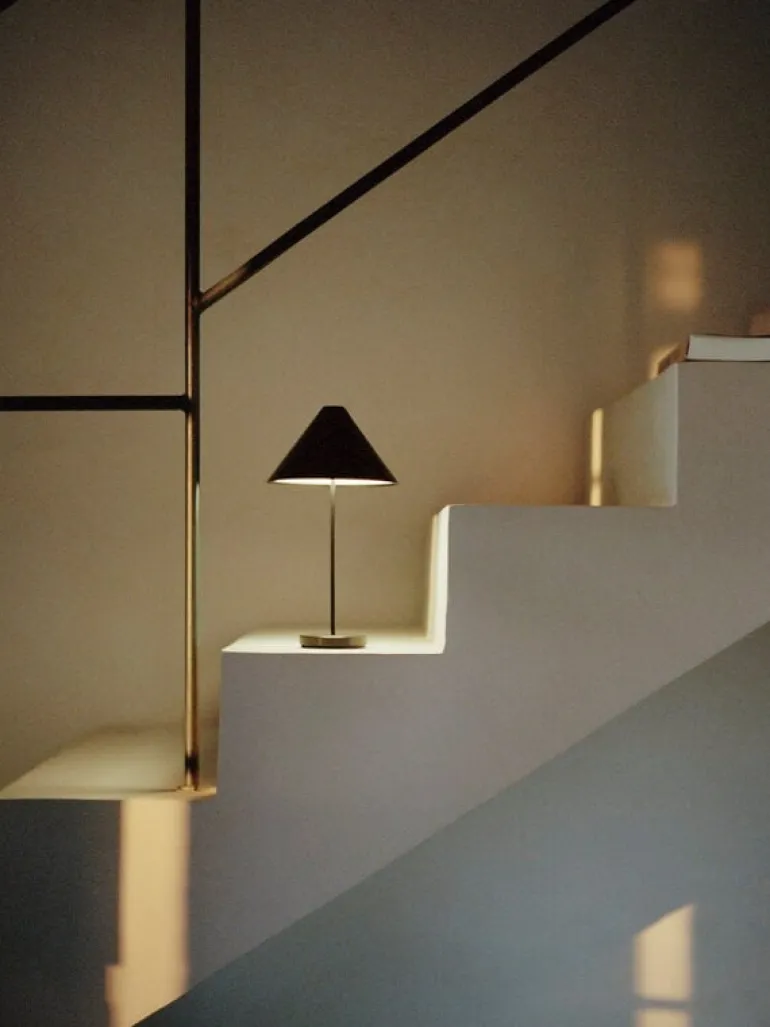 New Works Brolly portable table lamp, black steel