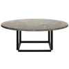 New Works Florence coffee table 90 cm, black - grey marble