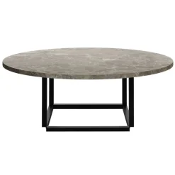 New Works Florence coffee table 90 cm, black - grey marble