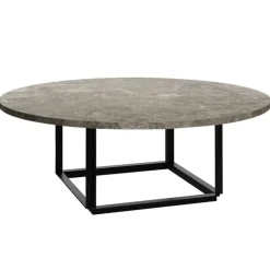 New Works Florence coffee table 90 cm, black - grey marble