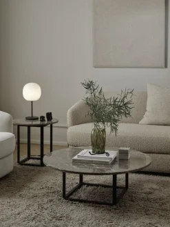 New Works Florence coffee table 90 cm, black - grey marble