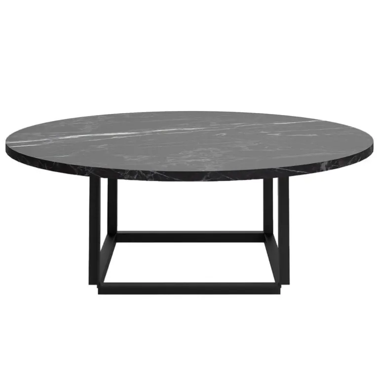 New Works Florence coffee table 90 cm, black - black marble