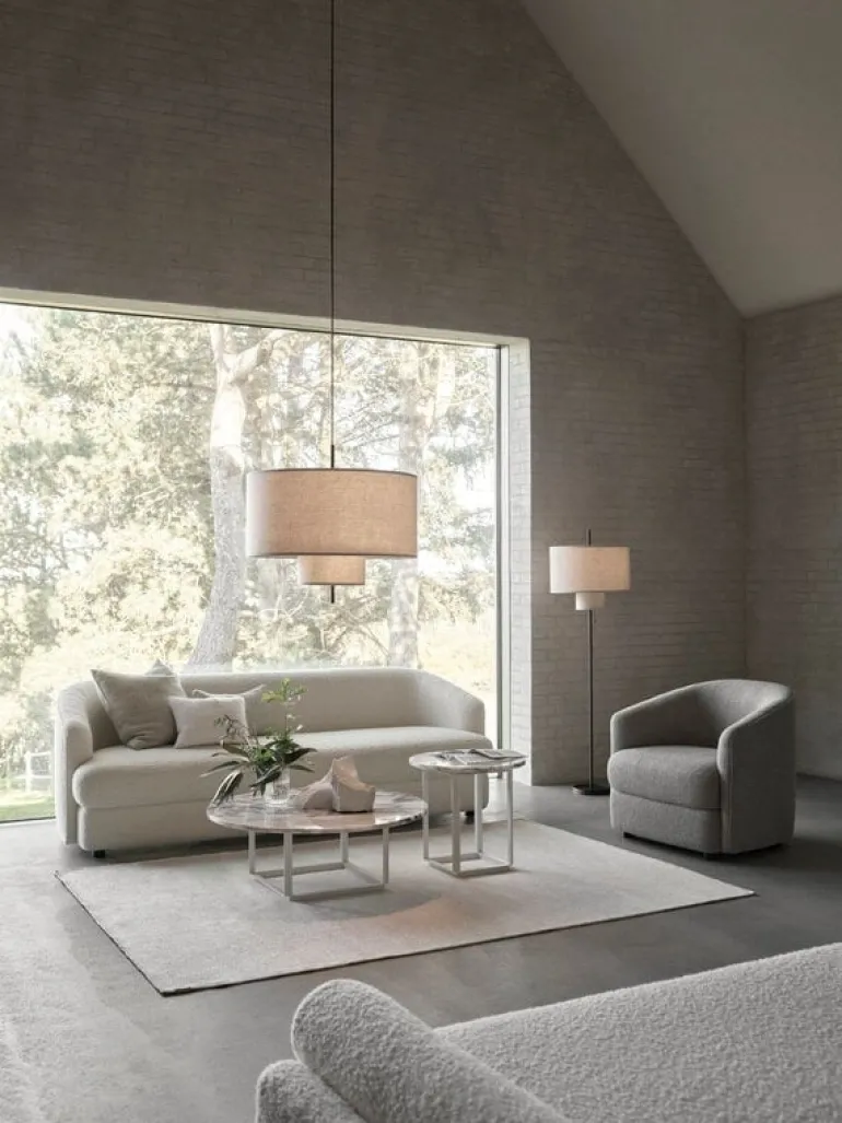 New Works Florence coffee table, 90 cm, white - white marble Viola