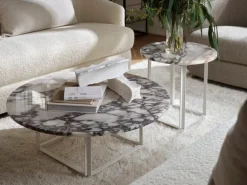 New Works Florence coffee table, 90 cm, white - white marble Viola