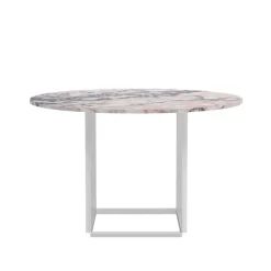 New Works Florence dining table, 120 cm, white - white marble Viola