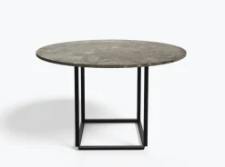 New Works Florence dining table 120 cm, black - grey marble