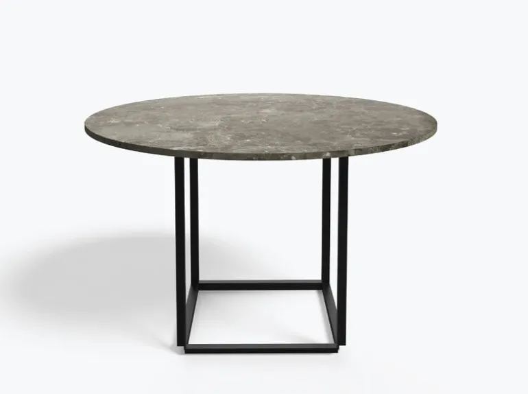 New Works Florence dining table 120 cm, black - grey marble