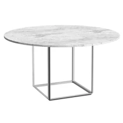 New Works Florence dining table 145 cm, white - white marble Carrara