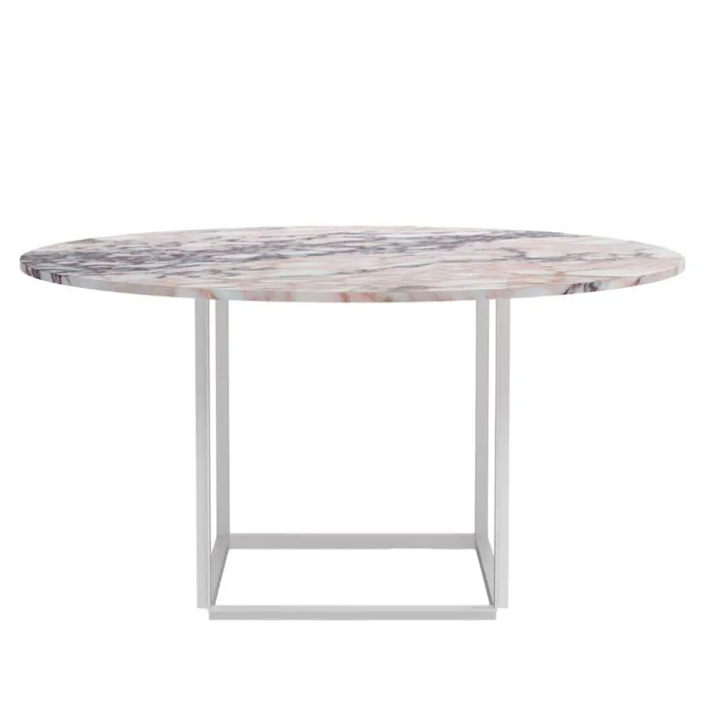 New Works Florence dining table, 145 cm, white - white marble Viola