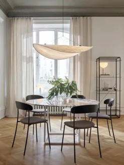 New Works Florence dining table, 145 cm, white - white marble Viola