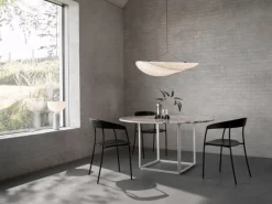 New Works Florence dining table 120 cm, white - white marble Carrara