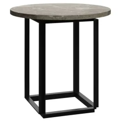 New Works Florence side table 50 cm, black - grey marble