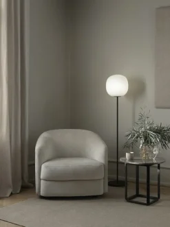 New Works Florence side table 50 cm, black - grey marble