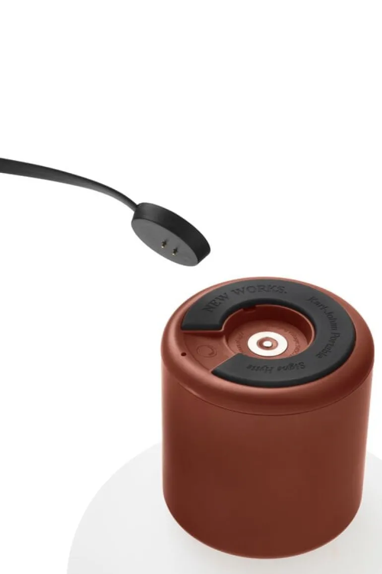 New Works Karl-Johan portable table lamp, earth red