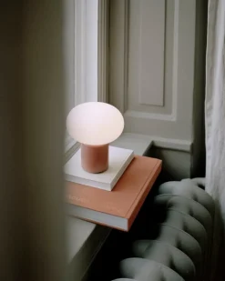 New Works Karl-Johan portable table lamp, earth red