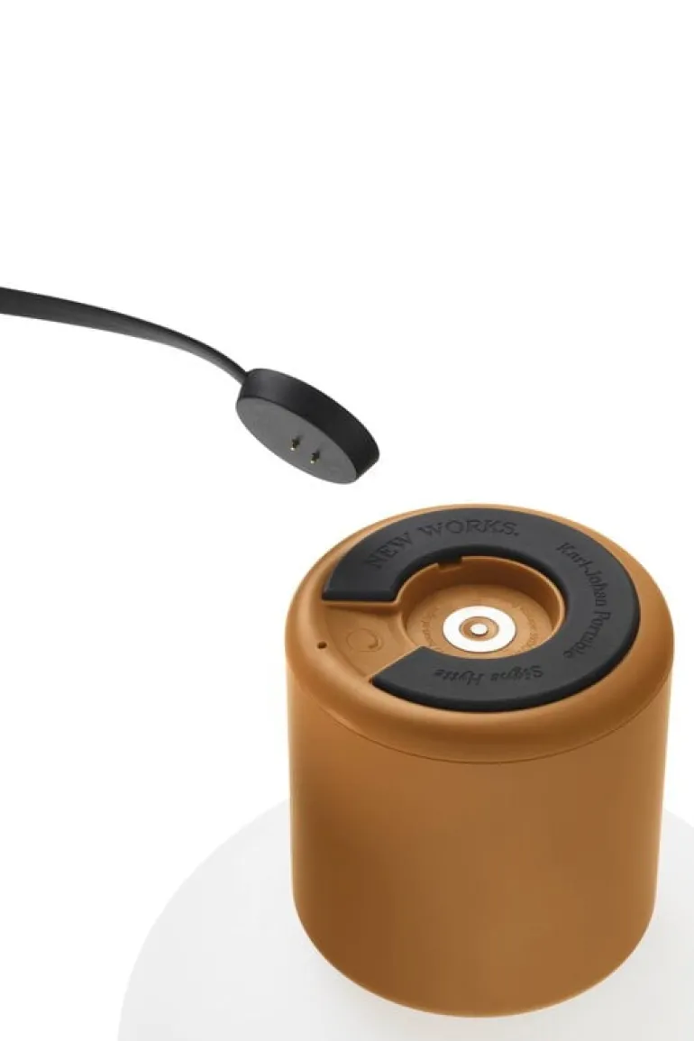 New Works Karl-Johan portable table lamp, ochre yellow