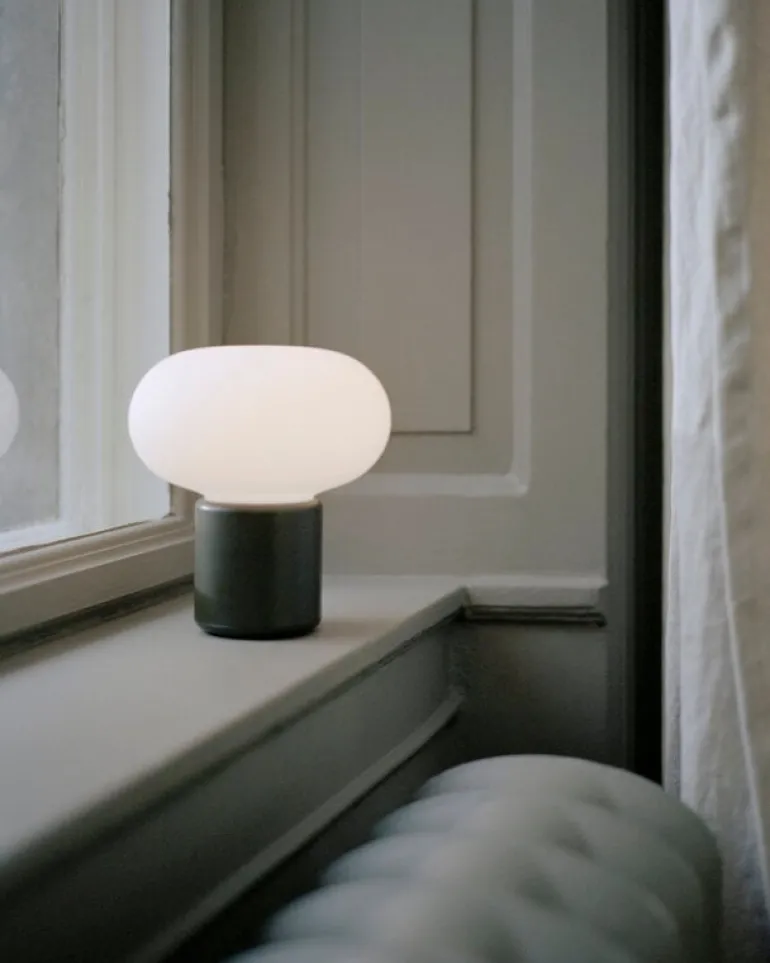 New Works Karl-Johan portable table lamp, forest green