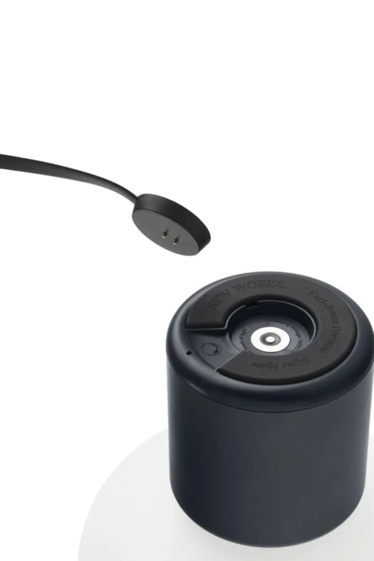 New Works Karl-Johan portable table lamp, cold black