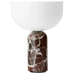 New Works Kizu portable table lamp, Rosso Levanto marble