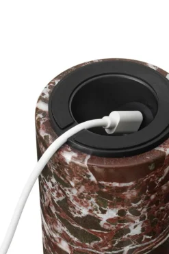 New Works Kizu portable table lamp, Rosso Levanto marble