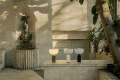 New Works Kizu portable table lamp, Gris du Marais marble