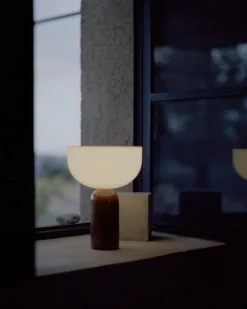 New Works Kizu portable table lamp, Breccia Pernice marble