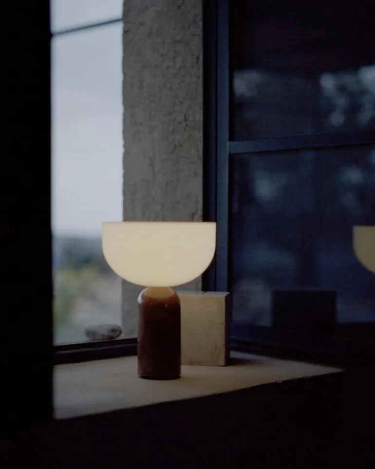 New Works Kizu portable table lamp, Breccia Pernice marble