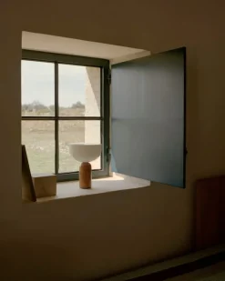 New Works Kizu portable table lamp, Breccia Pernice marble