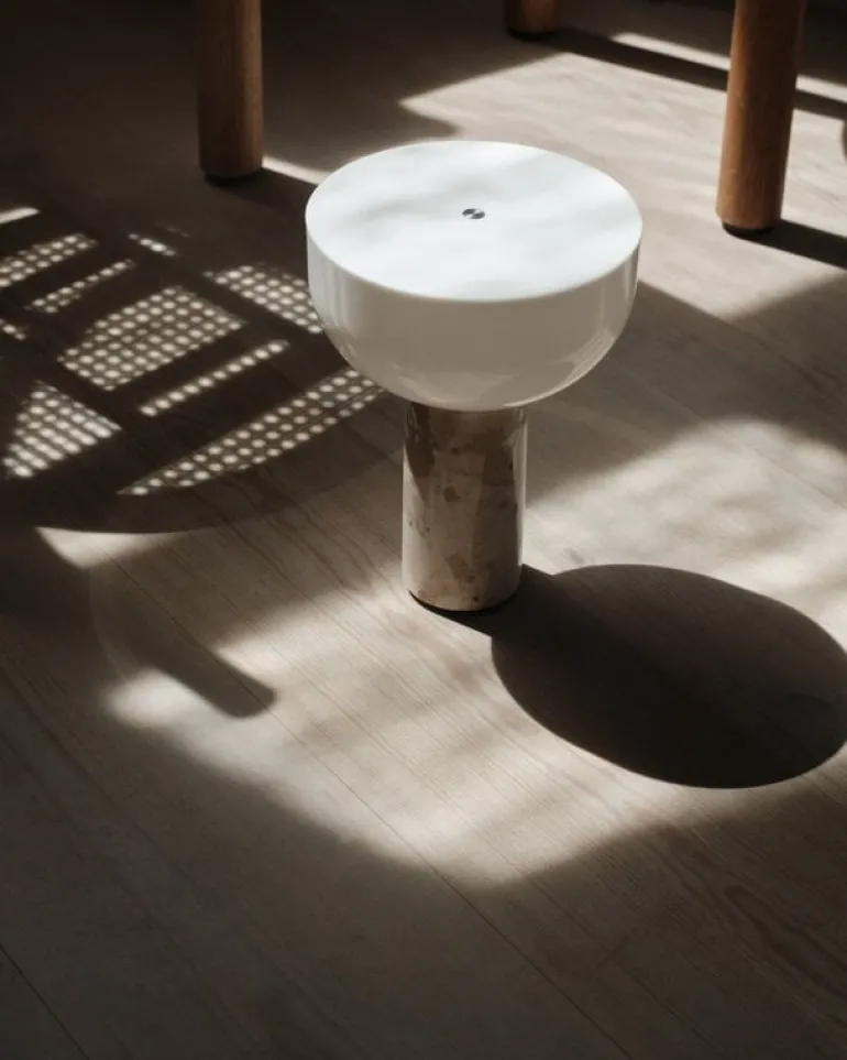 New Works Kizu portable table lamp, Kunis Breccia marble