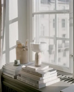 New Works Kizu portable table lamp, Kunis Breccia marble