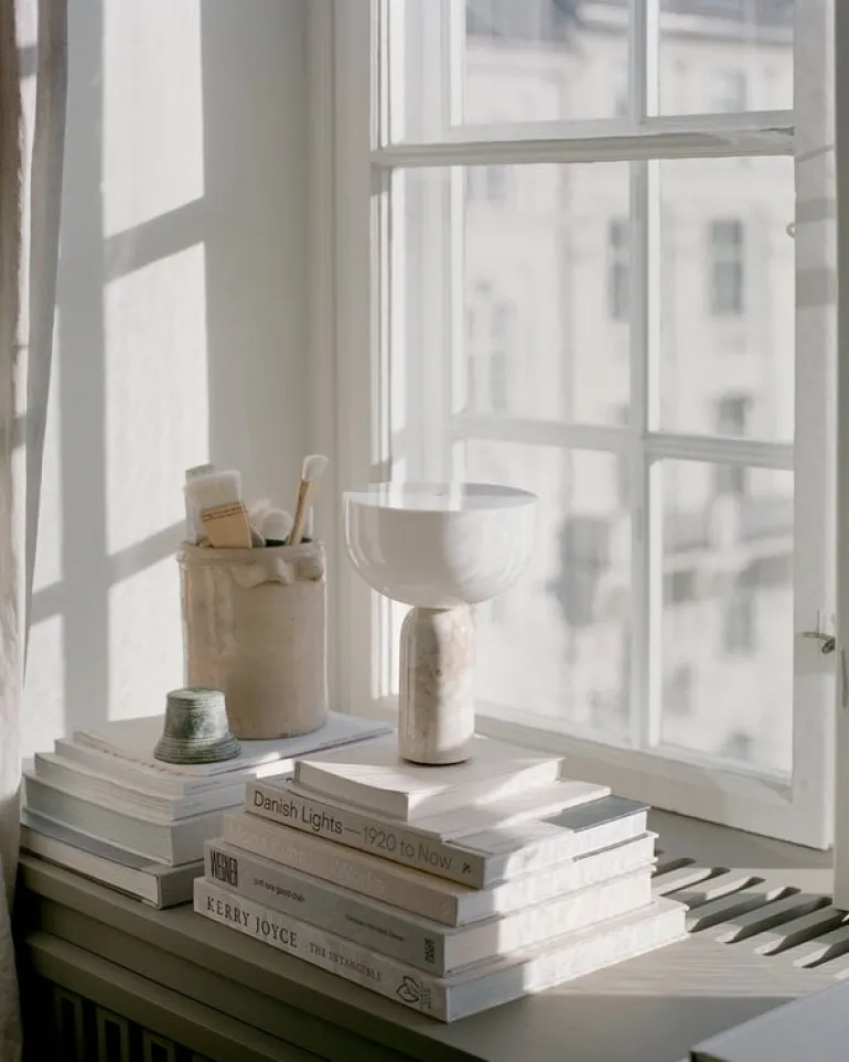 New Works Kizu portable table lamp, Kunis Breccia marble