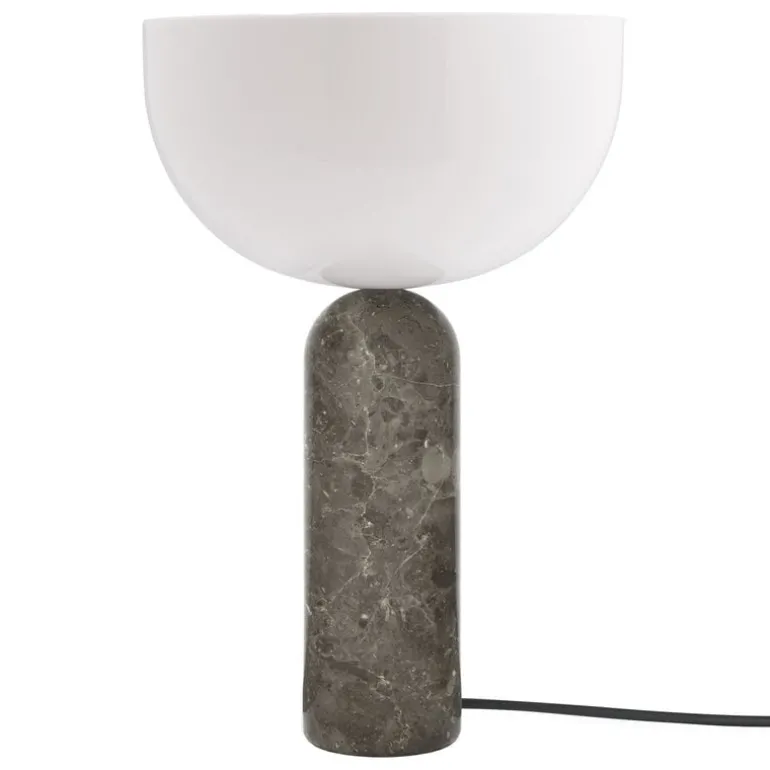 New Works Kizu table lamp, large, Gris du Marais marble