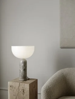 New Works Kizu table lamp, large, Gris du Marais marble